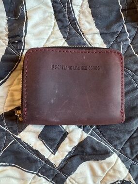 Portland Leather Goods Merlot Small zip Wallet